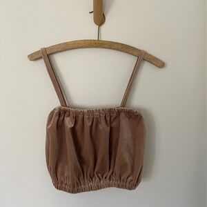 Boheme Mauve Brown Corduroy Crop Top